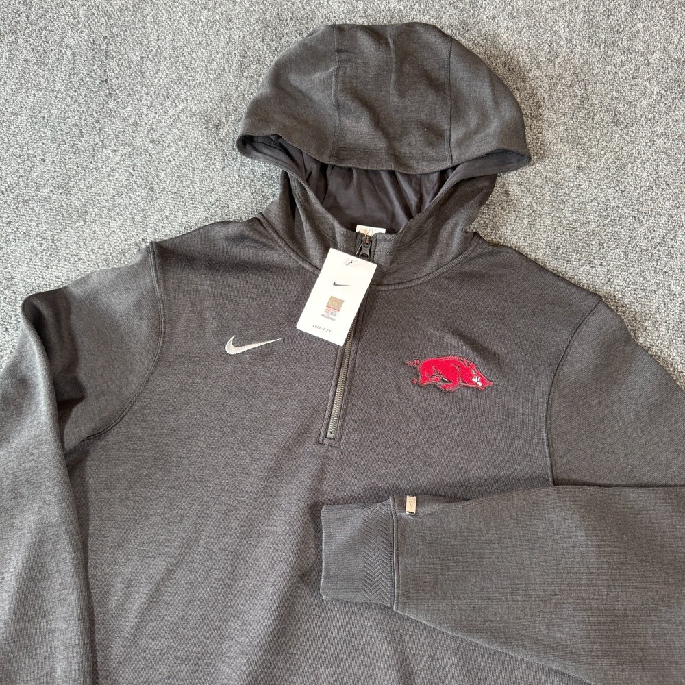 Nike Arkansas Razorbacks Dri-FIT Coaches Hoodie Quarter Zip‎ Mens Medium NWT